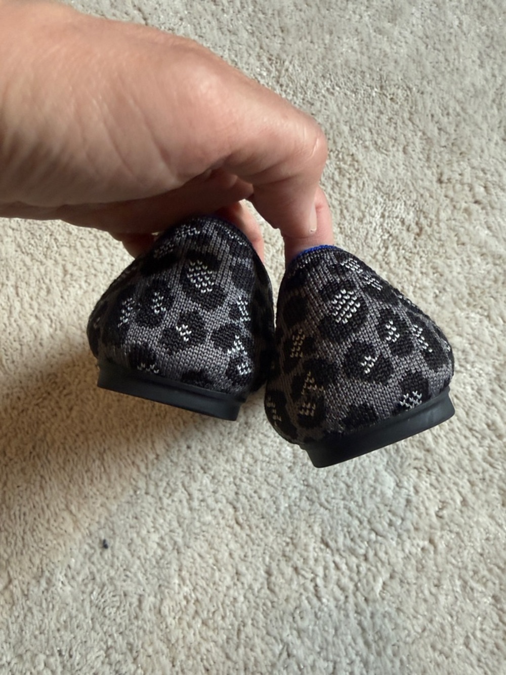 Rothy's Black and Gray Leopard Knit Slip-On Flats - Nordstrom Exclusive - Picture 4 of 4